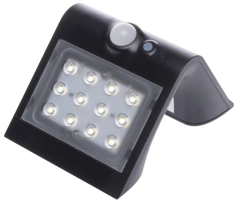 Ecolamp Exteriérové solárne nástenné LED svietidlo Butterfly, 1x LED 1,5w, čierna, pohybový senzor