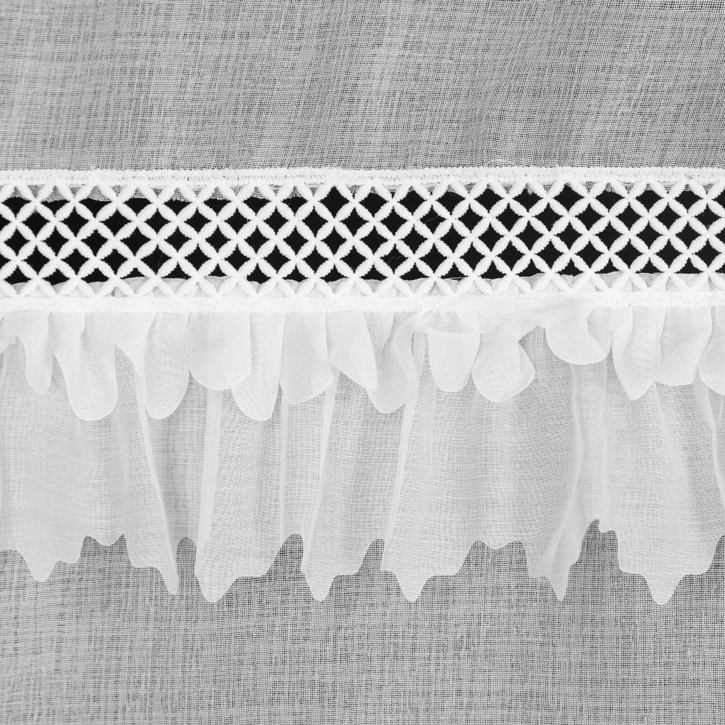 ZÁCLONA NA KRÚŽKOCH KIARA 140X250 CM BIELA