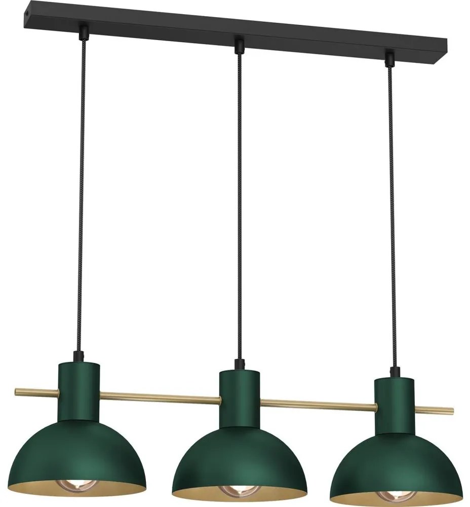 Luster na lanku ESTATE MINI 3xE27/15W/230V zelená