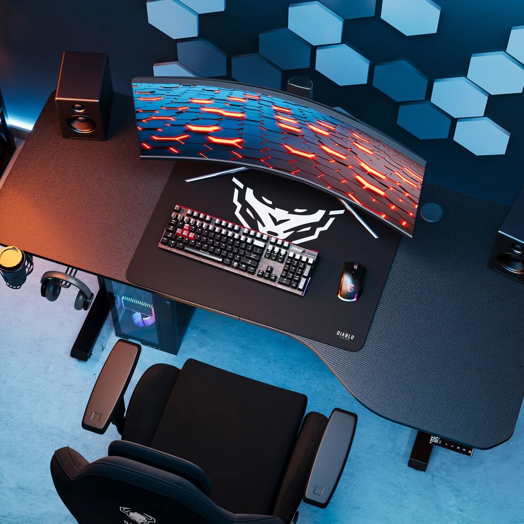 Výškovo Nastaviteľný Stôl Diablo X-Tensio 1600 Čierny