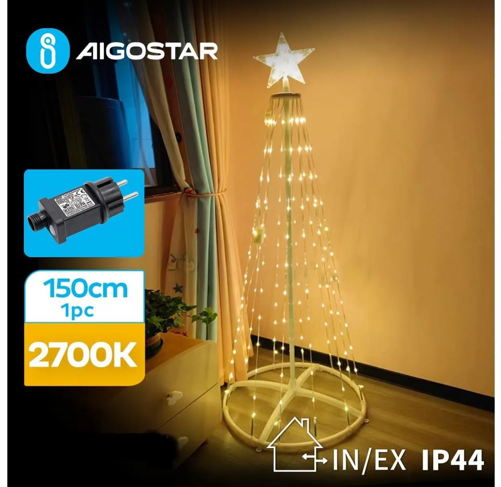Aigostar-LED Vonkajšia vianočná dekorácia LED/3,6W/31/230V 2700K 150cm IP44