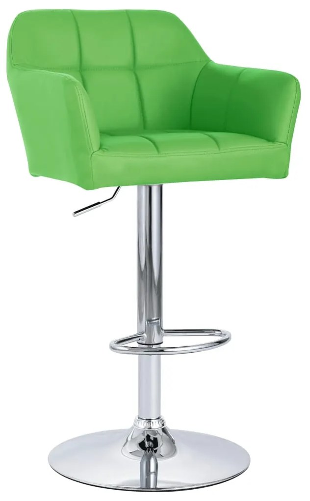 vidaXL Barová stolička s opierkami rúk zelená umelá koža