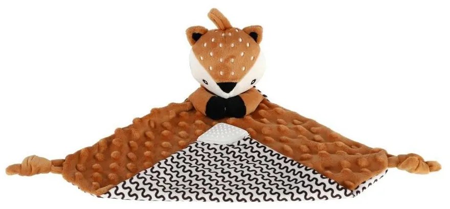 Usínačik babyted Srnček, hryzátko, hrkálka plyš 25 x 25cm, hnedá