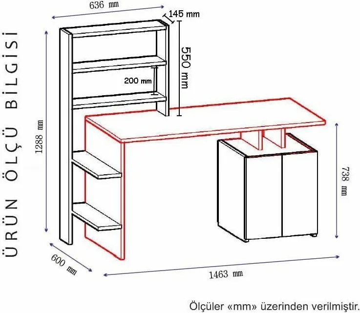 Pracovný stôl Melis White and Anthracite