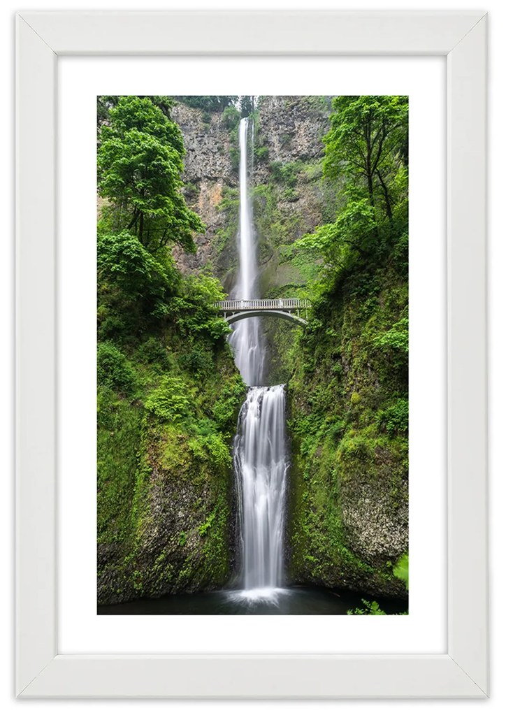 Gario Plagát Most cez vodopád Farba rámu: Bez rámu, Rozmery: 20 x 30 cm