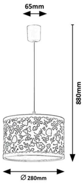 Rabalux - Detský luster na lanku 1xE27/40W/230V ružová