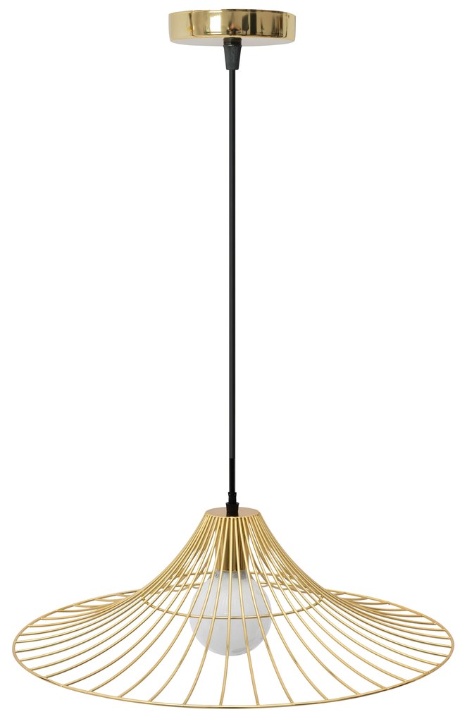 Toolight - Stropná lampa závesná plochá okrúhla 1xE27 APP499-1CP, zlatá, OSW-00612