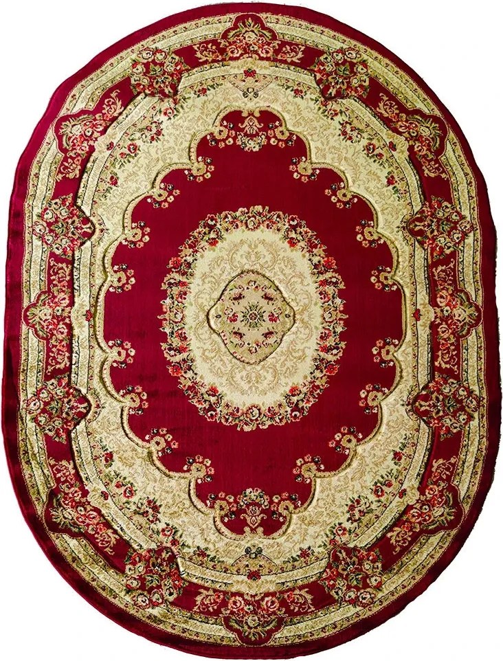 BE Koberec Adora 5547 RED – červený oválny Rozmer: 200x290 cm