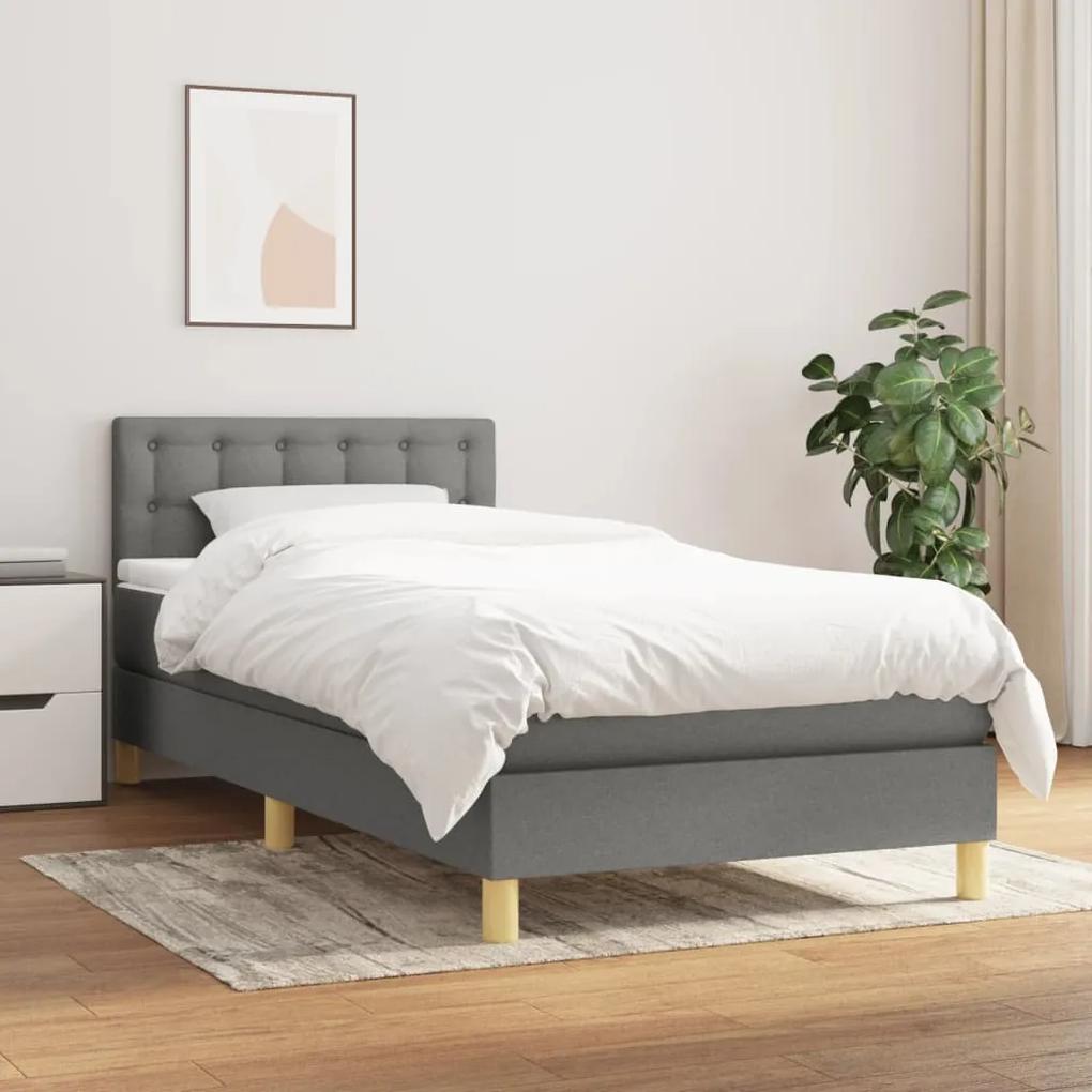 Boxspring posteľ s matracom tmavosivá 90x190 cm látka 3140898