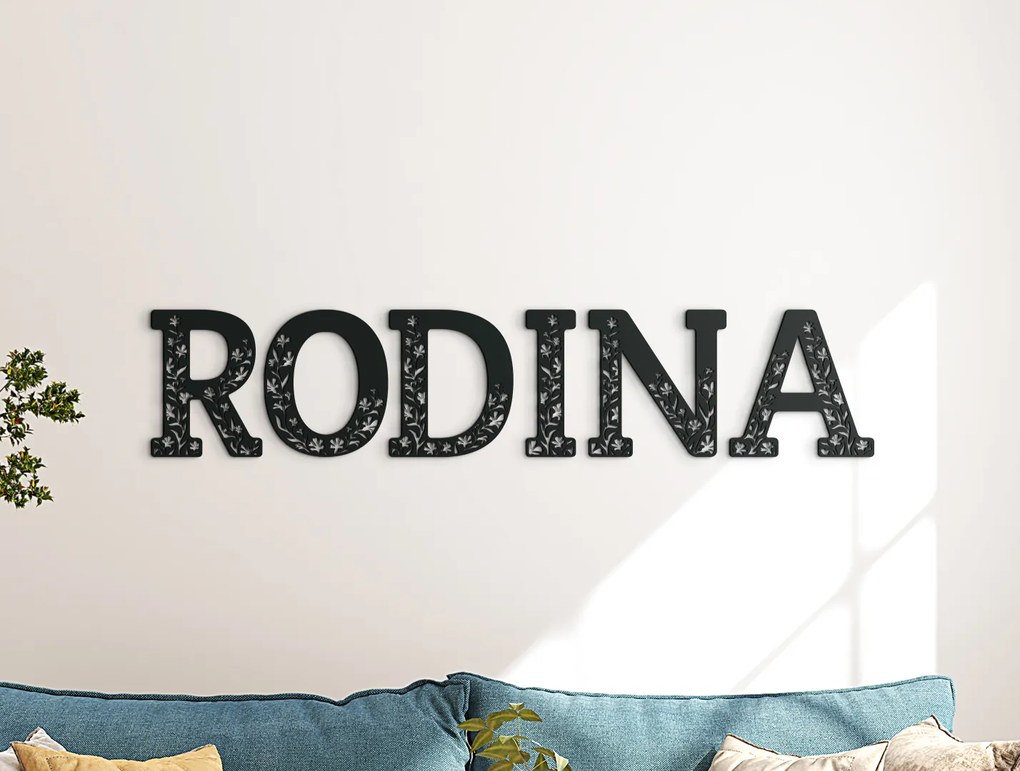 drevko Drevený nápis Rodina Rozmer obrazu: 12 x 60 cm, Farba dekorácie: Čierna
