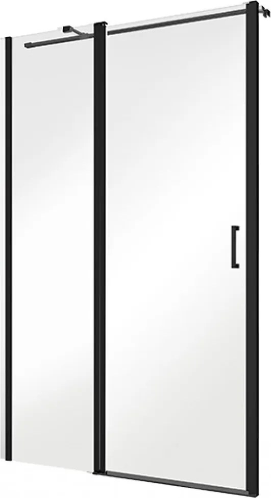 Besco Jednokrídlové sprchové dvere EXO-C BLACK 100x190 (110x190, 120x190) pre inštaláciu do niky - bez vaničky BESCO-Rozmery: šírka: 120