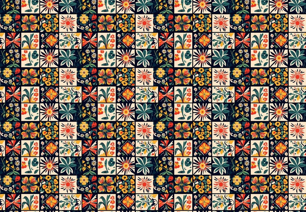 Fototapeta - Farebné dlaždice (147x102 cm)