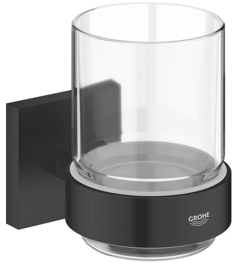 GROHE 410972430 - Čierny sklenený pohár s držiakom START CUBE