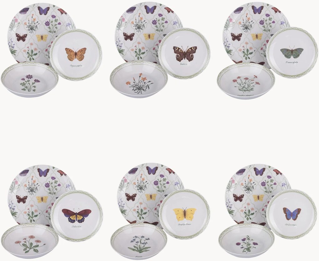 Porcelánová súprava riadu Botanist, 6 osôb, 18 ks