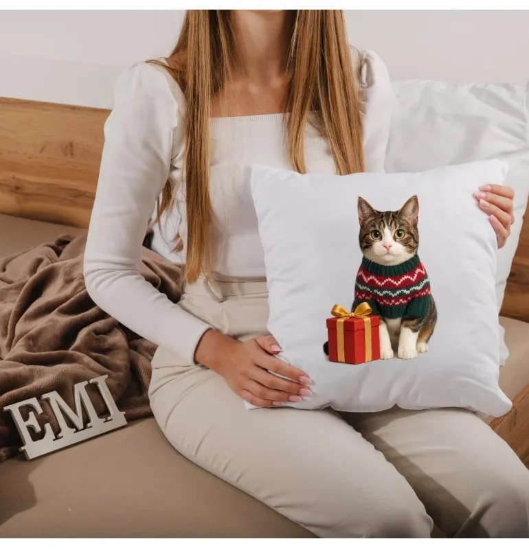 Vianočný vankúš Meow 40x40 cm EMI