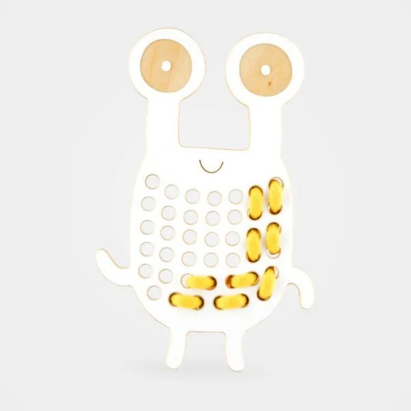 Montessori drevená prepletacia hračka - potvorka