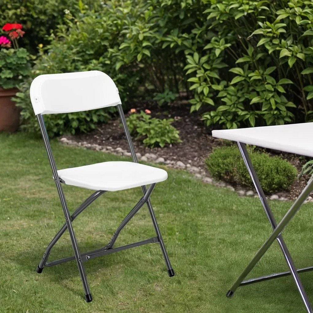 Skladacia cateringová stolička Simplo biela