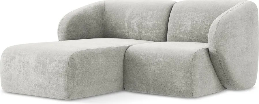 Svetlosivá ženilková rohová pohovka (ľavý roh/s leňoškou) Lani – Makamii