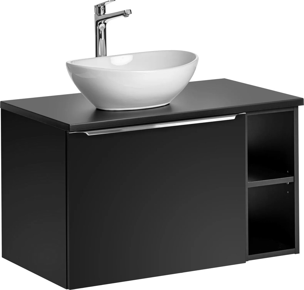 Comad Kúpeľňová skrinka s doskovým umývadlom set Santa Fe Black 80 čierna