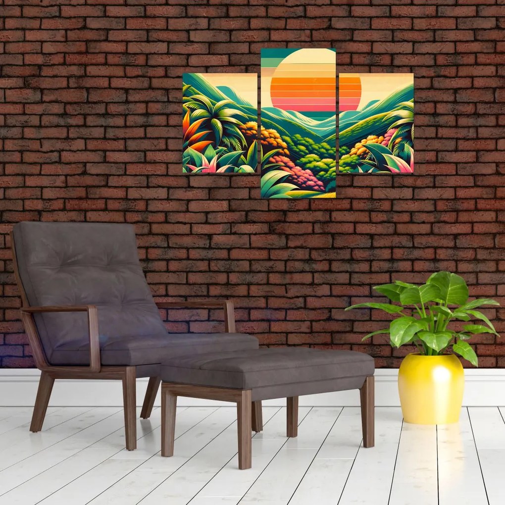 Obraz - Pestrofarebný západ slnka (90x60 cm)