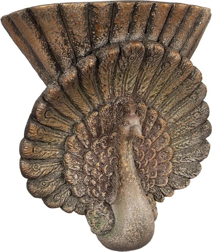 Planter 36x12x39 Cm Brown Ceramic Material Peacock - 36*12*39 cm