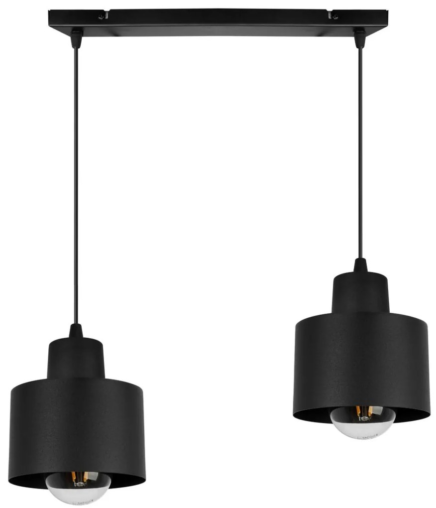 Závesné svietidlo Panta, 2x čierne kovové tienidlo