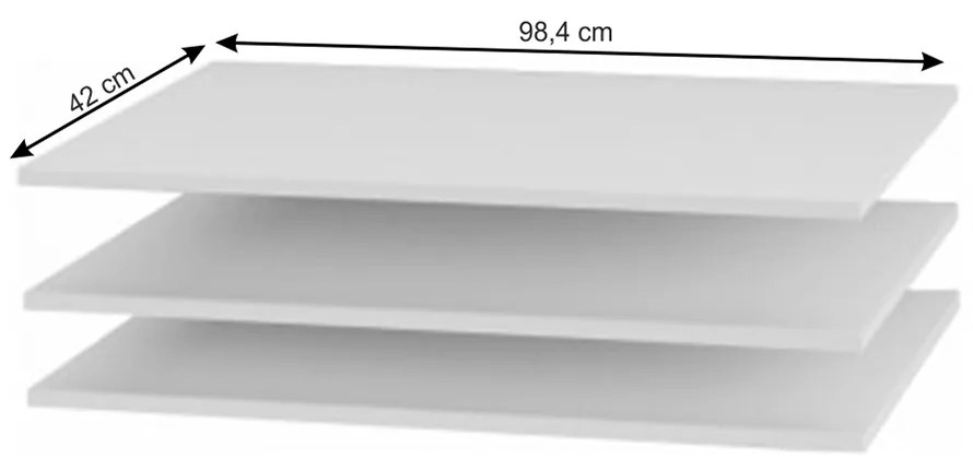 Police do šatníkovej skrine, biela, 3 ks, GABRIELA
