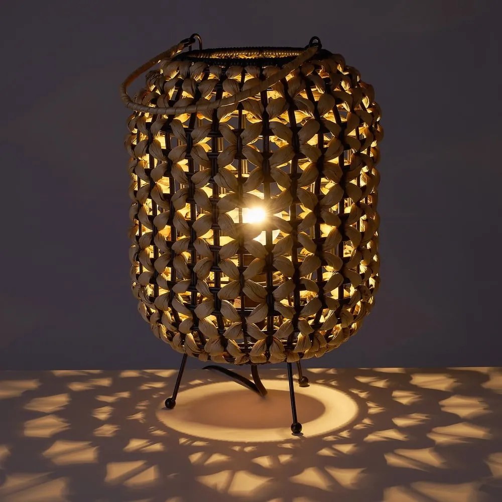 Čierna prírodná stolová lampa (výška 30 cm) – Casa Selección