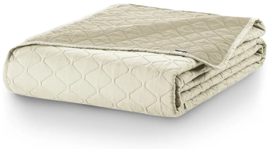 Béžovo-biely pléd z mikrovlákna DecoKing Axel, 200 × 220 cm