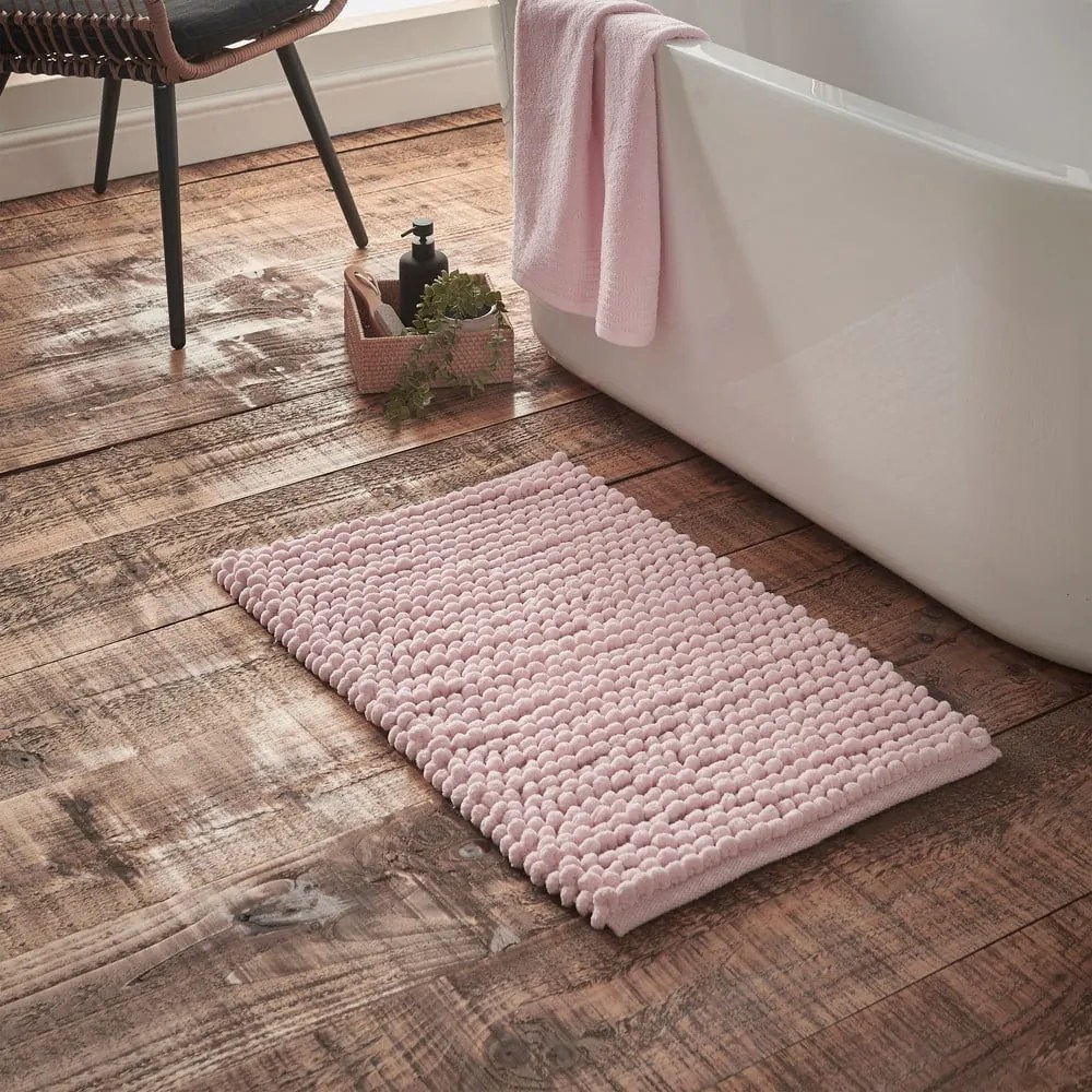 Ružová kúpeľňová predložka 50x80 cm Aspen Bobble – Bianca