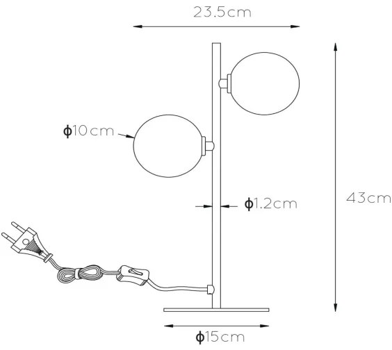Lucide 45574/02/02 - Stolná lampa TYCHO 2xG9/28W/230V zlatá