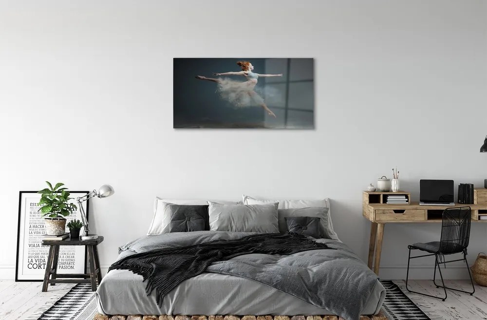 Sklenený obraz balerína dym 125x50 cm