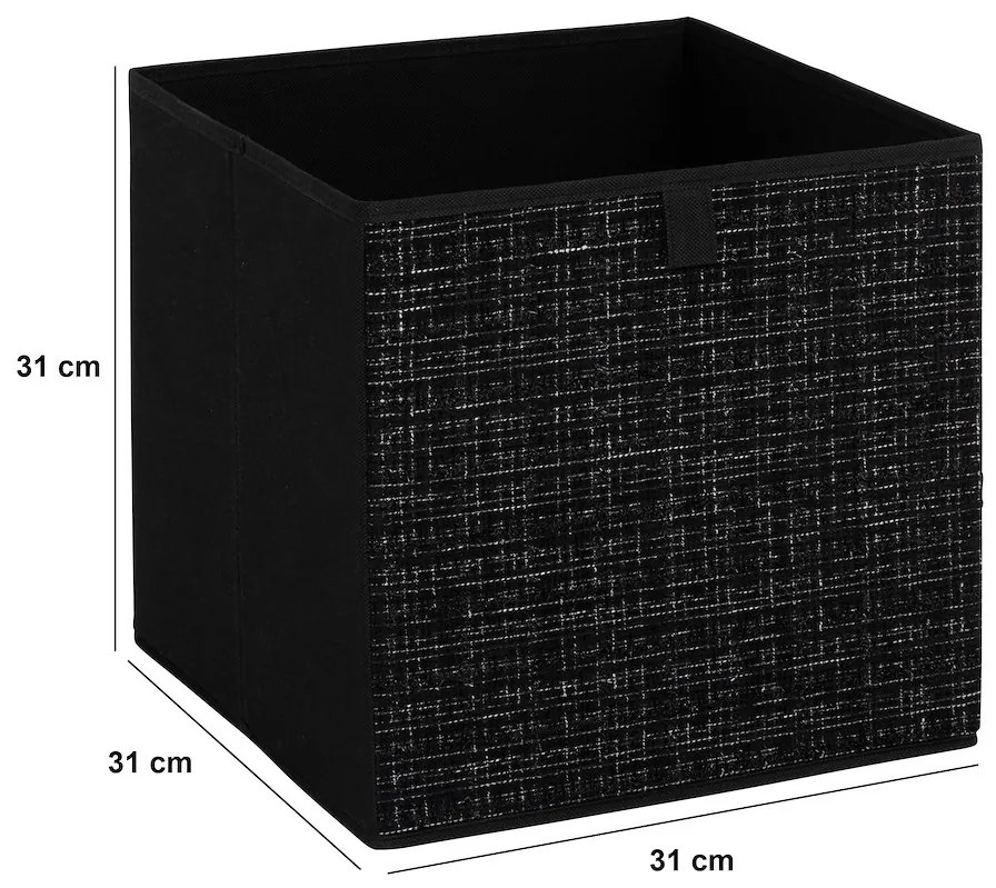 Úložný box Tweed, 31x31x31 cm, čierna