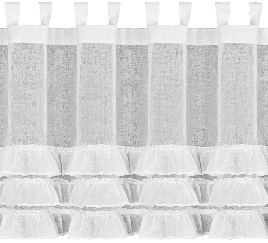 KRÁTKA ZÁCLONA NA PÚTKACH LILIAN 2 150X70 CM BIELA