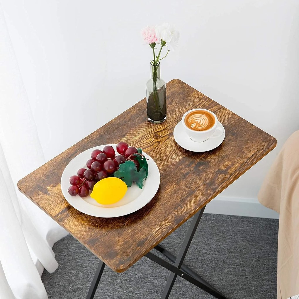 Skládací odkládací stolek Vasagle Melori 60 cm černý/hnědý