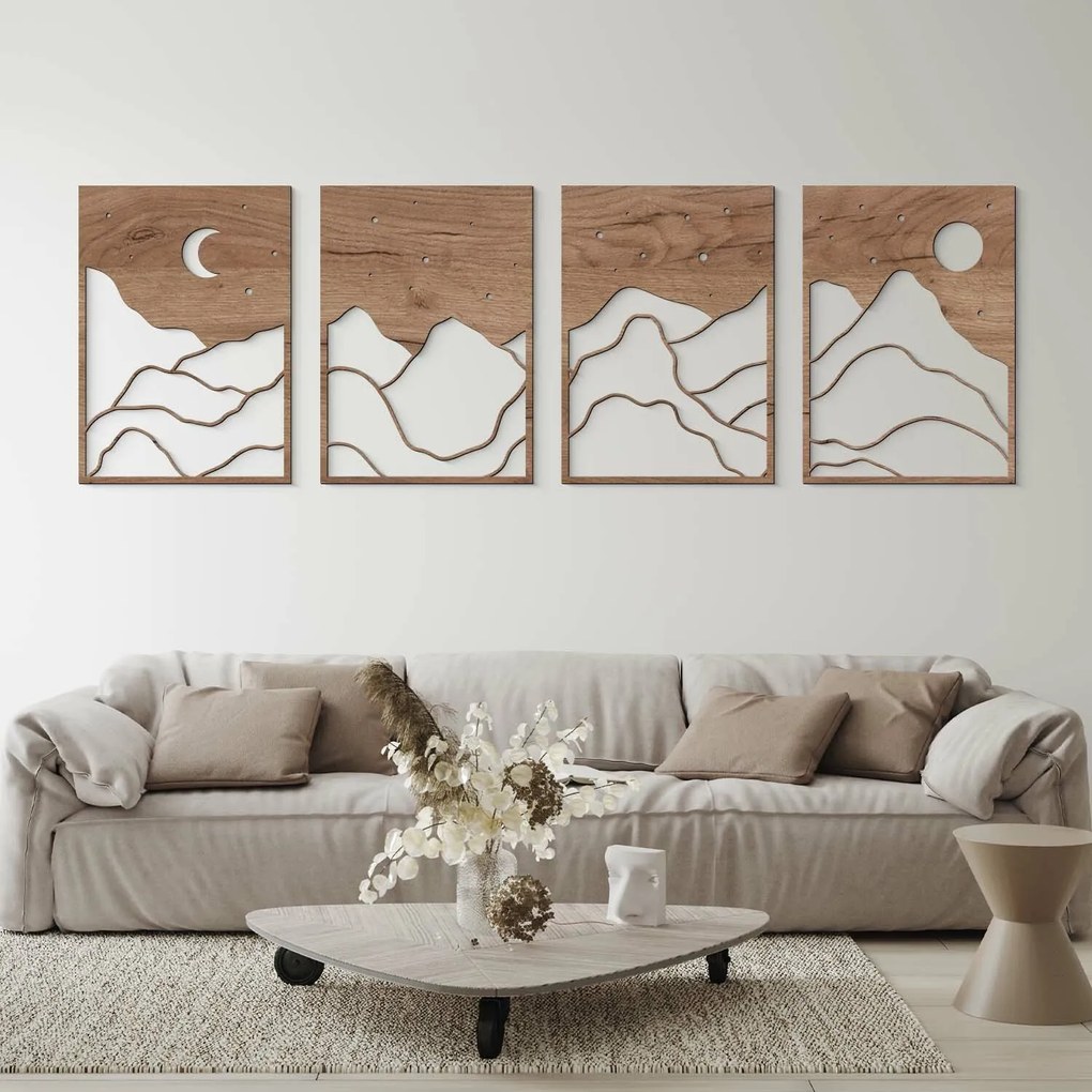 DUBLEZ | Viacdielna drevená dekorácia - Nočná obloha