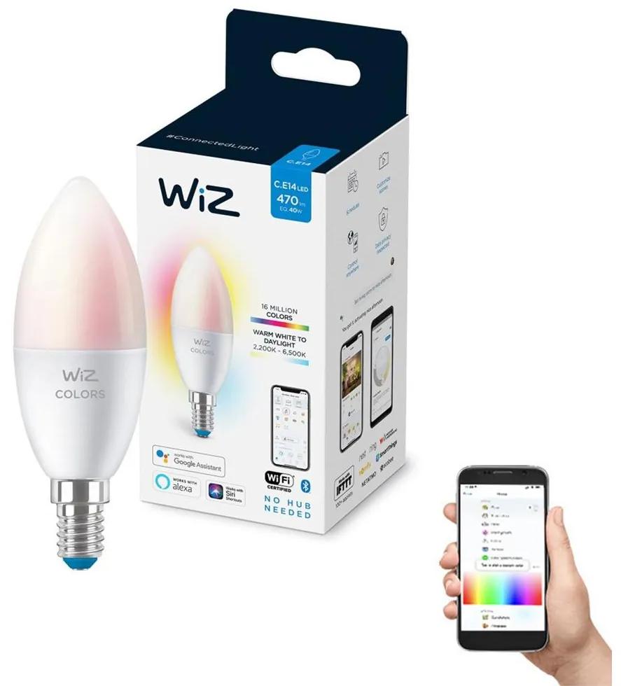 WiZ LED RGBW Stmievateľná žiarovka C37 E14/4,9W/230V 2200-6500K CRI 90 Wi-Fi -WiZ WI0008