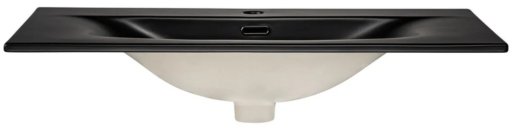 Závěsná skříňka Luxor Black I se zápustným umyvadlem 80 cm černá