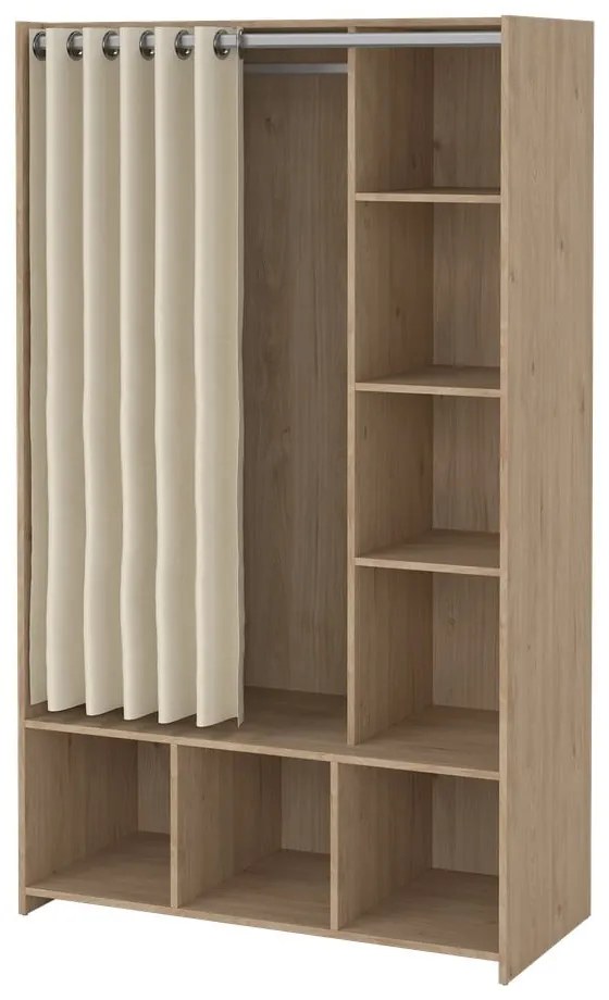 Bielo-béžová šatníková skriňa v dekore duba 105x180 cm Kit – Tvilum