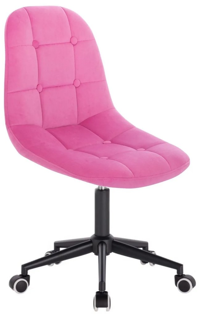 LuxuryForm DESIGN Stolička SAMSON VELUR na čierne podstave s kolieskami - ružová