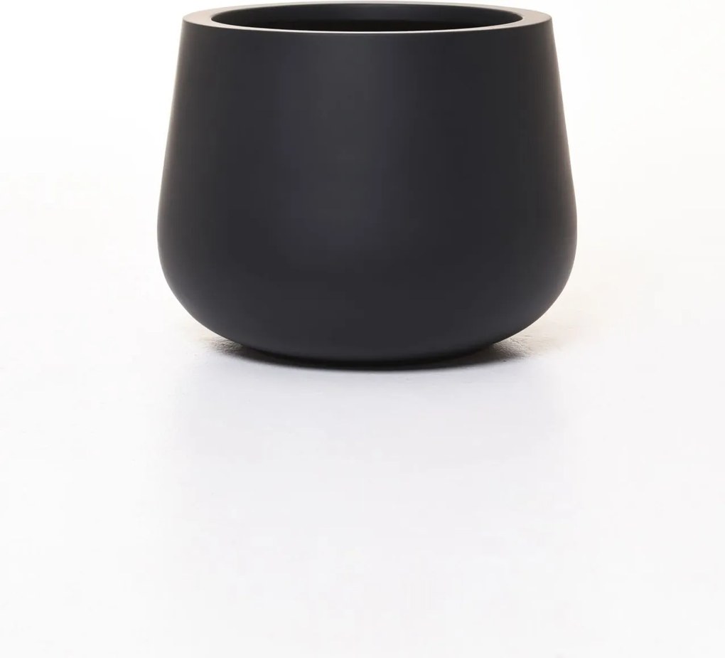 Kvetináč GIRAR, sklolaminát, výška 27 cm, antracit