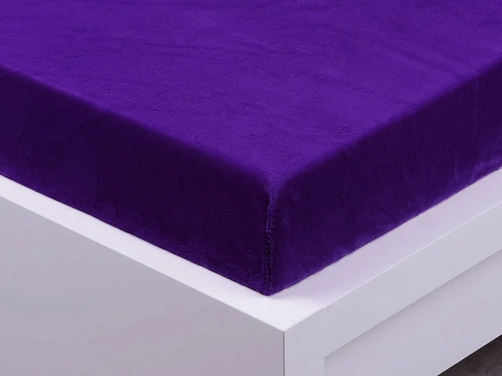 XPOSE® Mikroplyšová plachta Exclusive - tmavo fialová 90x200 cm