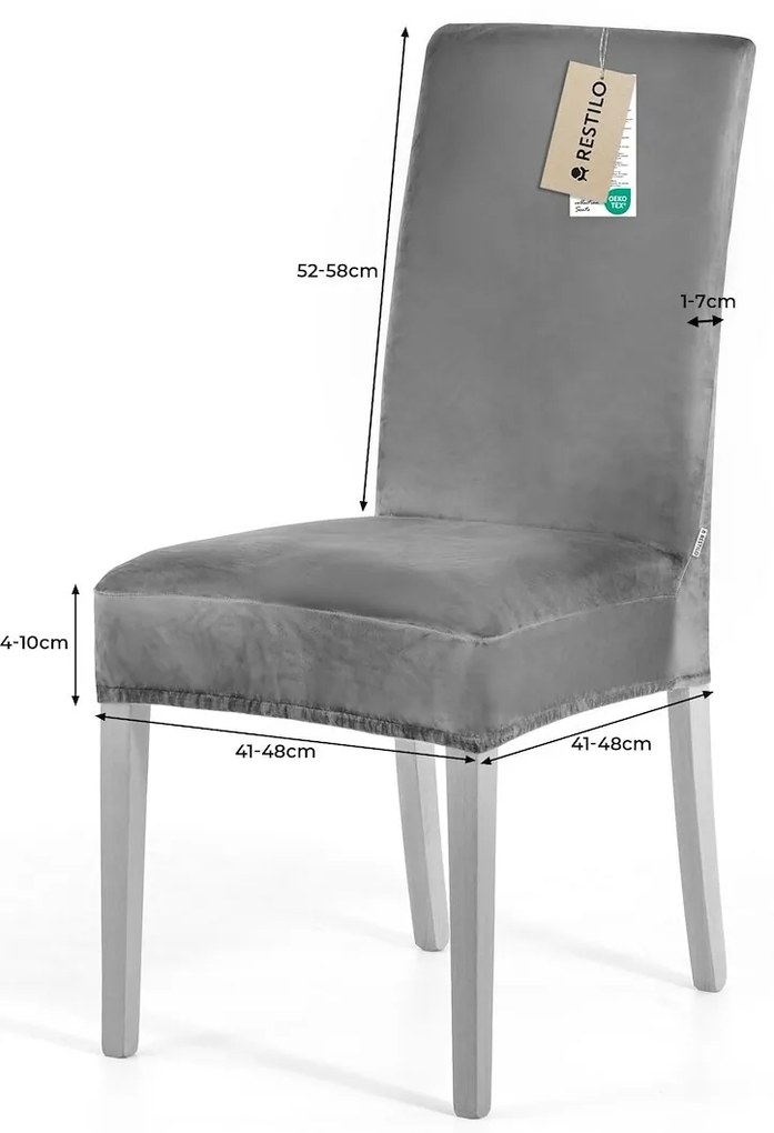 Restilo Napínací poťah na stoličku Sento čierna, 48 x 48 x 58 + 10 cm