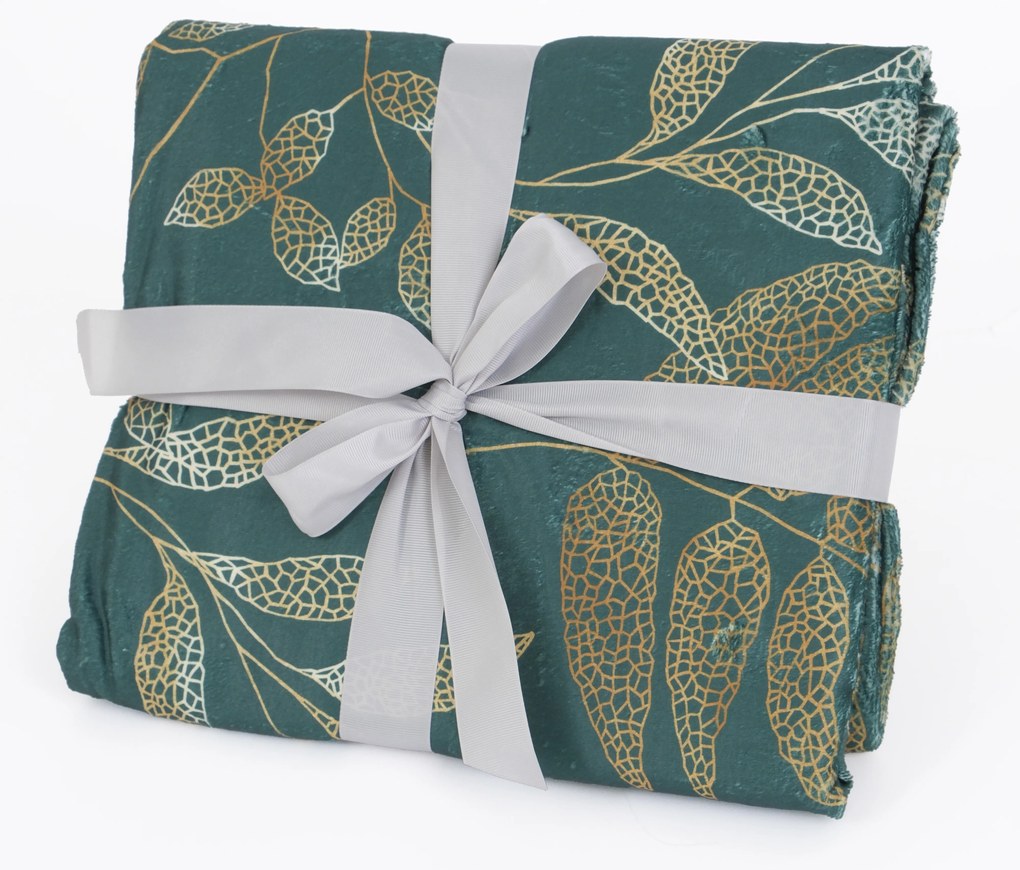 Deka mikroplyš Digital 150 × 200 cm – Gabriela tmavo zelená