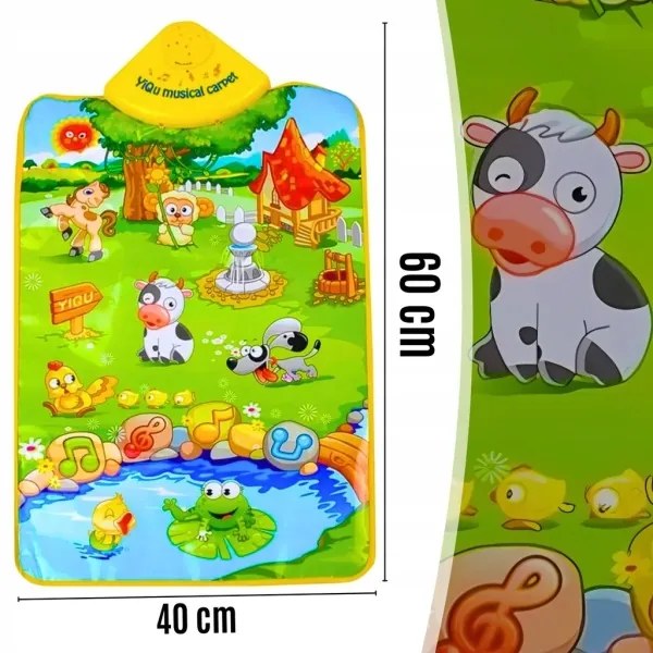 INTERAKTÍVNA HUDOBNÁ PODLOŽKA VESELÁ FARMA SO ZVUKAMI ZVIERAT