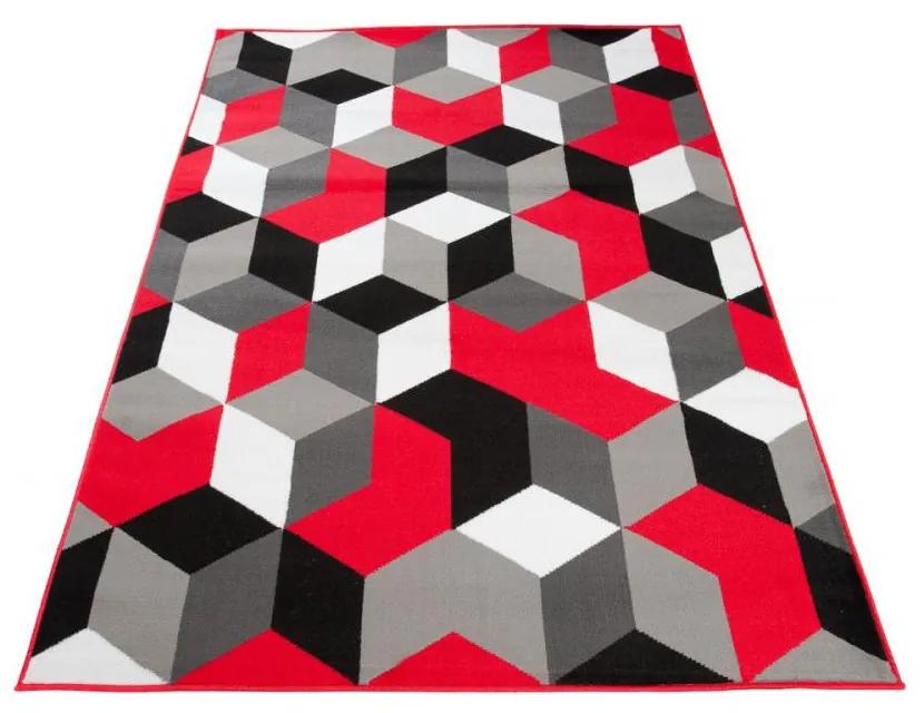 Kusový koberec PP Elma šedočervený 200x250cm