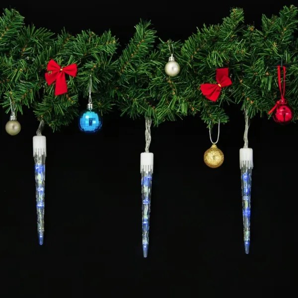 Vianočné svietiace cencúle 6,2m, teplá biela