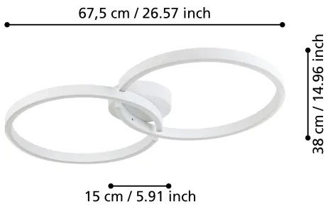 Eglo 900954 -LED RGBW Stmievateľné stropné svietidlo AMANDOLO 19,5W/230V biela + DO