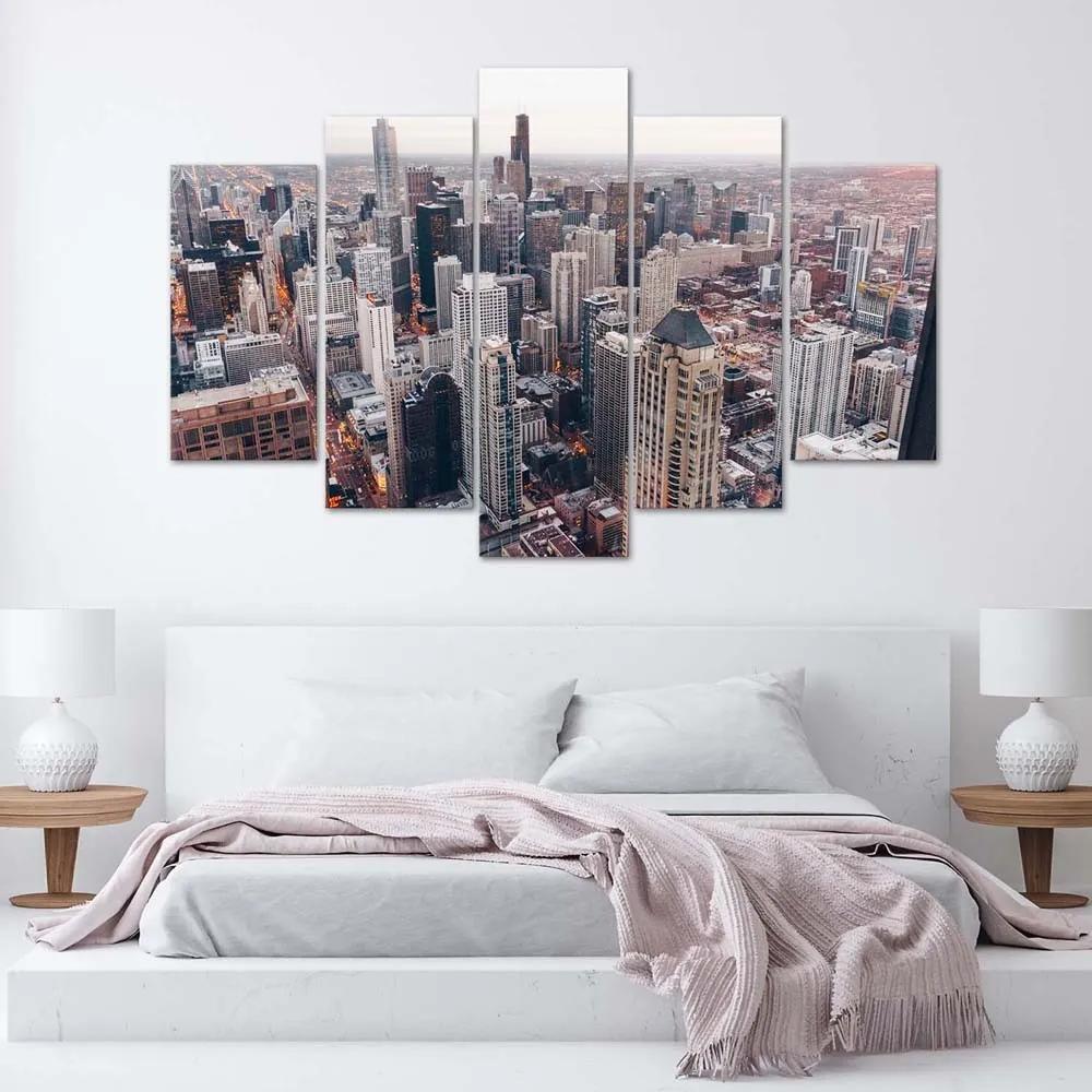 Gario Obraz na plátne Chicago mrakodrapy - 5 dielny Rozmery: 100 x 70 cm