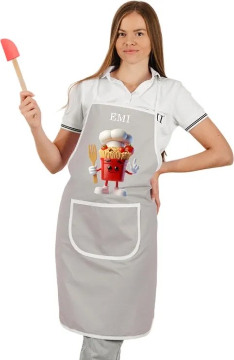 Kuchynská zástera Pasta EMI, sivá